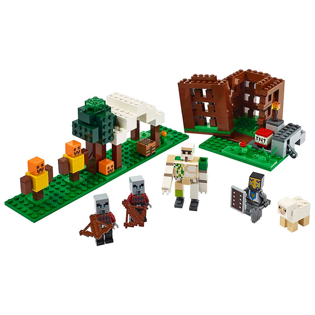 12 Style TreeHouse Village Farm Cave Mine Alex Zombie Action Figures Building Blocks Toys Gift for Children
