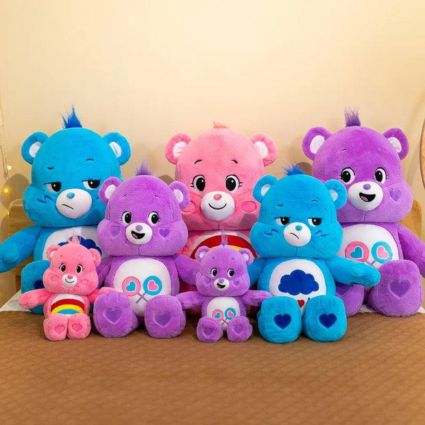 30/38cm MINISO Cute Rainbow Bear Plush Toys Lovely Cartoon Bear Soft Stuffed Dolls Homdecor Sleeping Plush Pillows