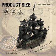 Piececool 3D Metal Puzzles Pirate Ship Building Blocks The Queen Anne's Revenge DIY Boat Toys Jigsaw Christmas Gifts for Adult
