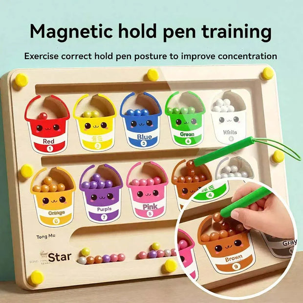 Children's Magnetic Maze Walking Ball Baby Concentration Training Writing Logic Thinking 3-4 Year Old Early Education Puzzle Toy