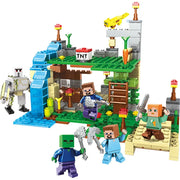 12 Style TreeHouse Village Farm Cave Mine Alex Zombie Action Figures Building Blocks Toys Gift for Children