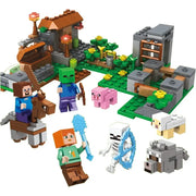 12 Style TreeHouse Village Farm Cave Mine Alex Zombie Action Figures Building Blocks Toys Gift for Children