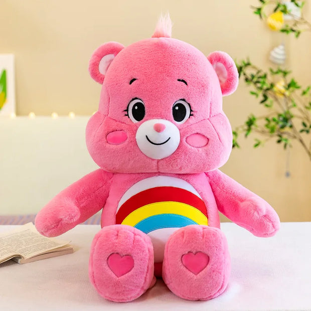 30/38cm MINISO Cute Rainbow Bear Plush Toys Lovely Cartoon Bear Soft Stuffed Dolls Homdecor Sleeping Plush Pillows