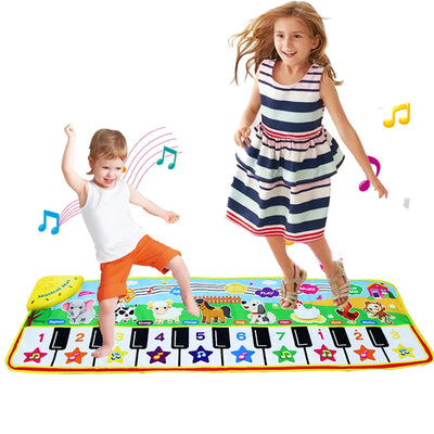 Piano Mat for Kids Children Fitness Keyboard Play Music Carpet Toddlers Music Instrument Toys Educational Toys Gift for Girl Boy