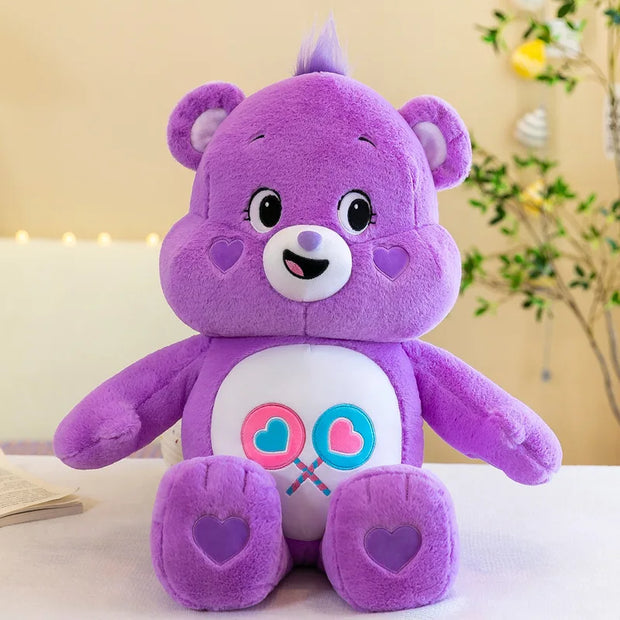 30/38cm MINISO Cute Rainbow Bear Plush Toys Lovely Cartoon Bear Soft Stuffed Dolls Homdecor Sleeping Plush Pillows